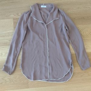 Aritzia Babaton XXS Brown Tan Beige Blouse